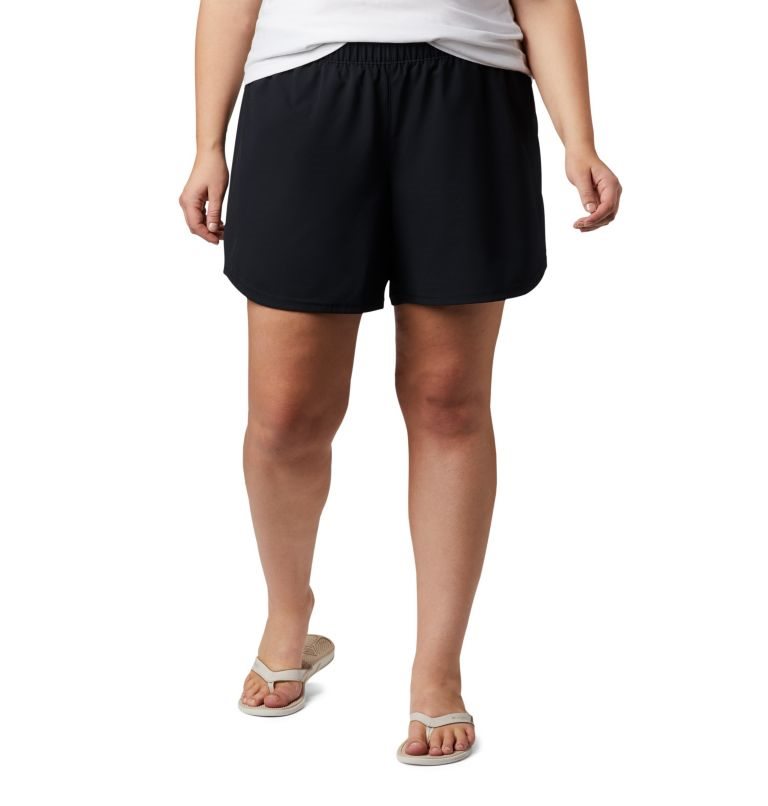 Women\'s Columbia PFG Tamiami Pull-On Shorts Black | Plus Size CA-HL85A